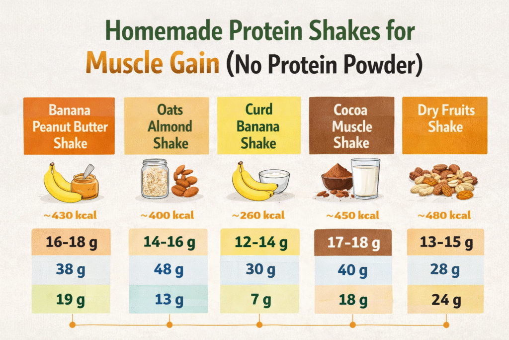 Protein Shake Recipes for Muscle Gain Without Protein Powder